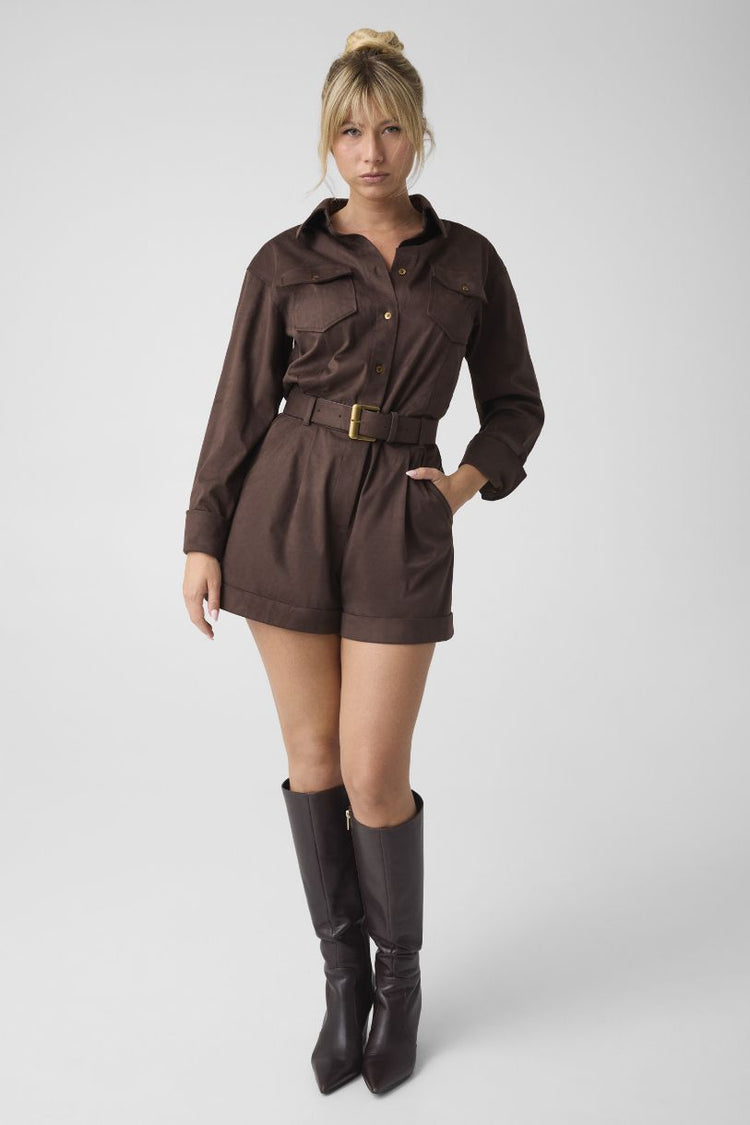 GUESS ROMPER LS MIA FLAP POCKETS