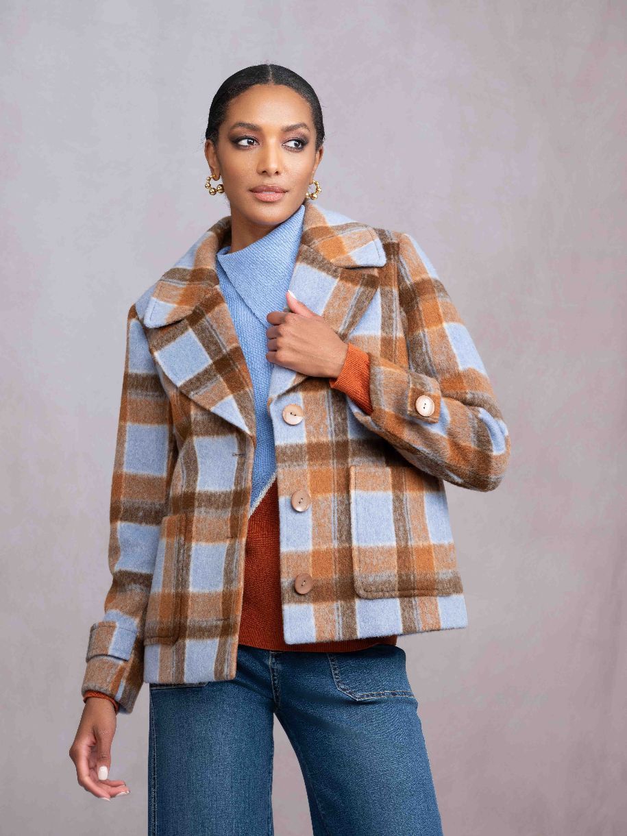 JACKET CARAMEL ÉCOSSAIS