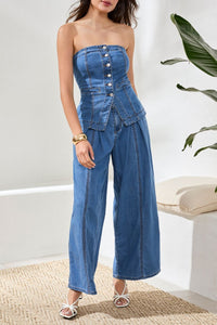 BUSTIER EN JEANS TRIBAL