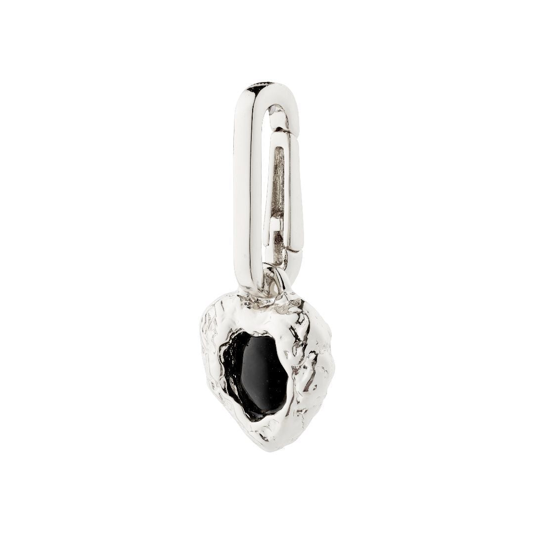BRELOQUE PENDENTIF COEUR EN AGATE NOIRE