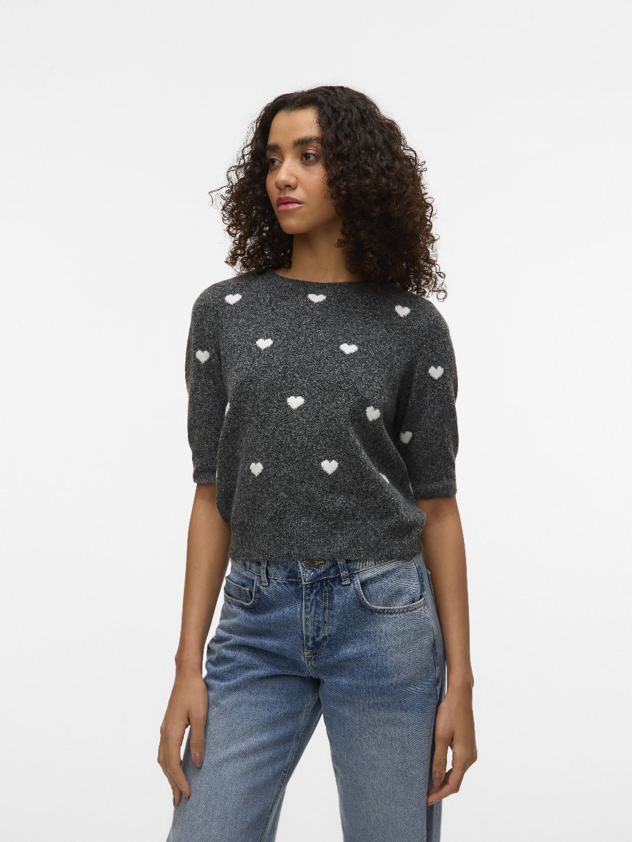 PULL DOFFY INTARSIA À MANCHES COURTES