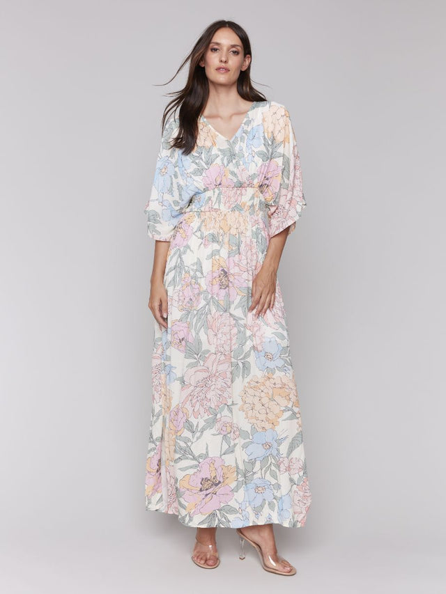 ROBE LONGUE FLEURS AUX COULEURS PASTEL