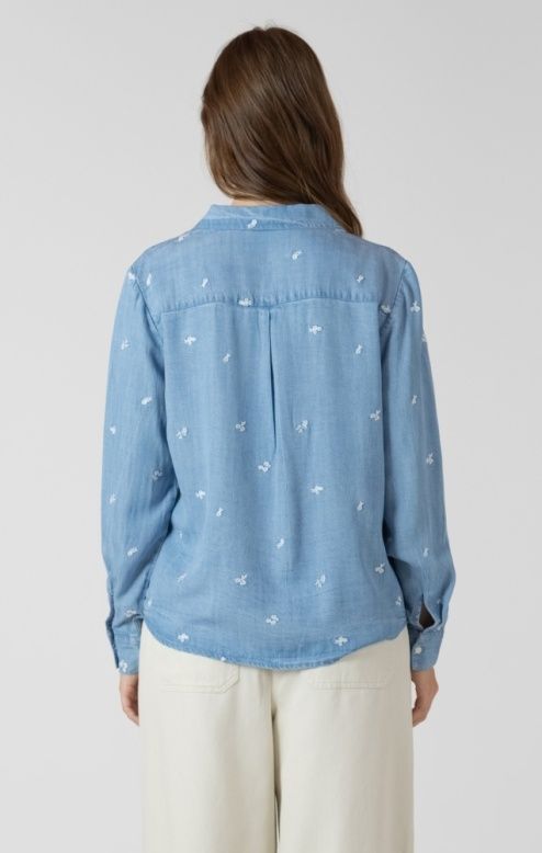 CHEMISIER DE JEANS BOUQUET DE FLEURS