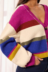 TRIBAL CARDIGAN MANCHES BOUFFANTES