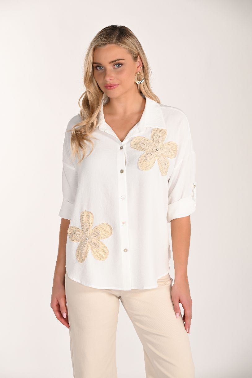 CHEMISIER LES FLEURS DORÉES