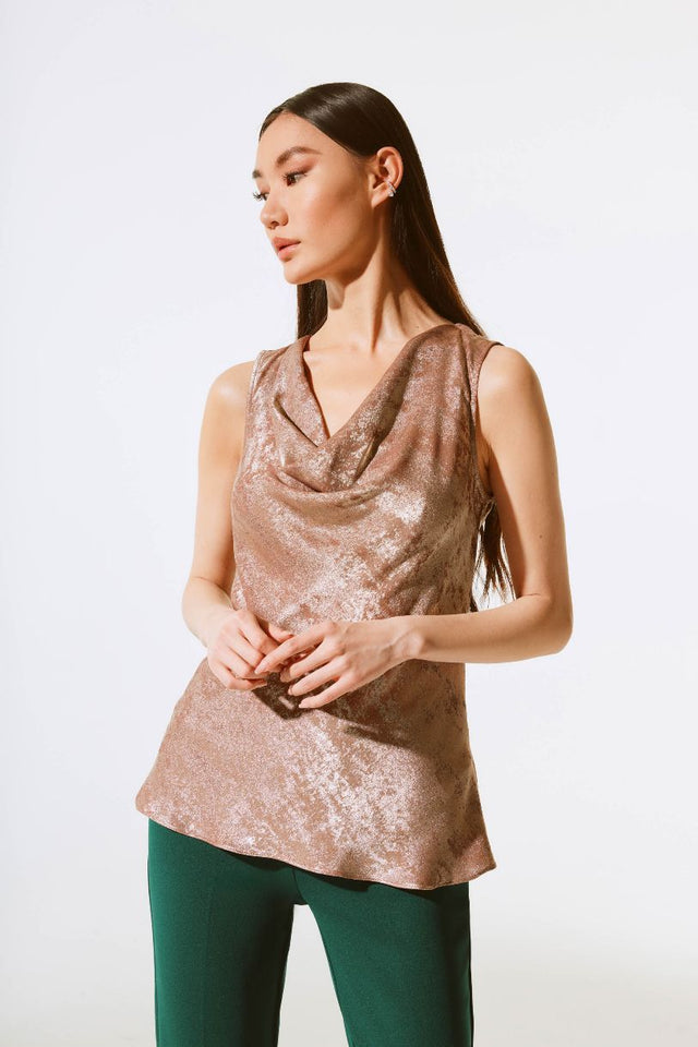 CAMISOLE BÉNITIER EN TISSU MÉTALLISÉ