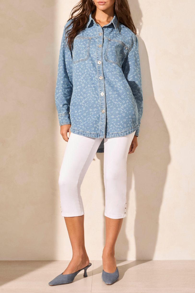 SHACKET DE JEANS BASE FLORALE