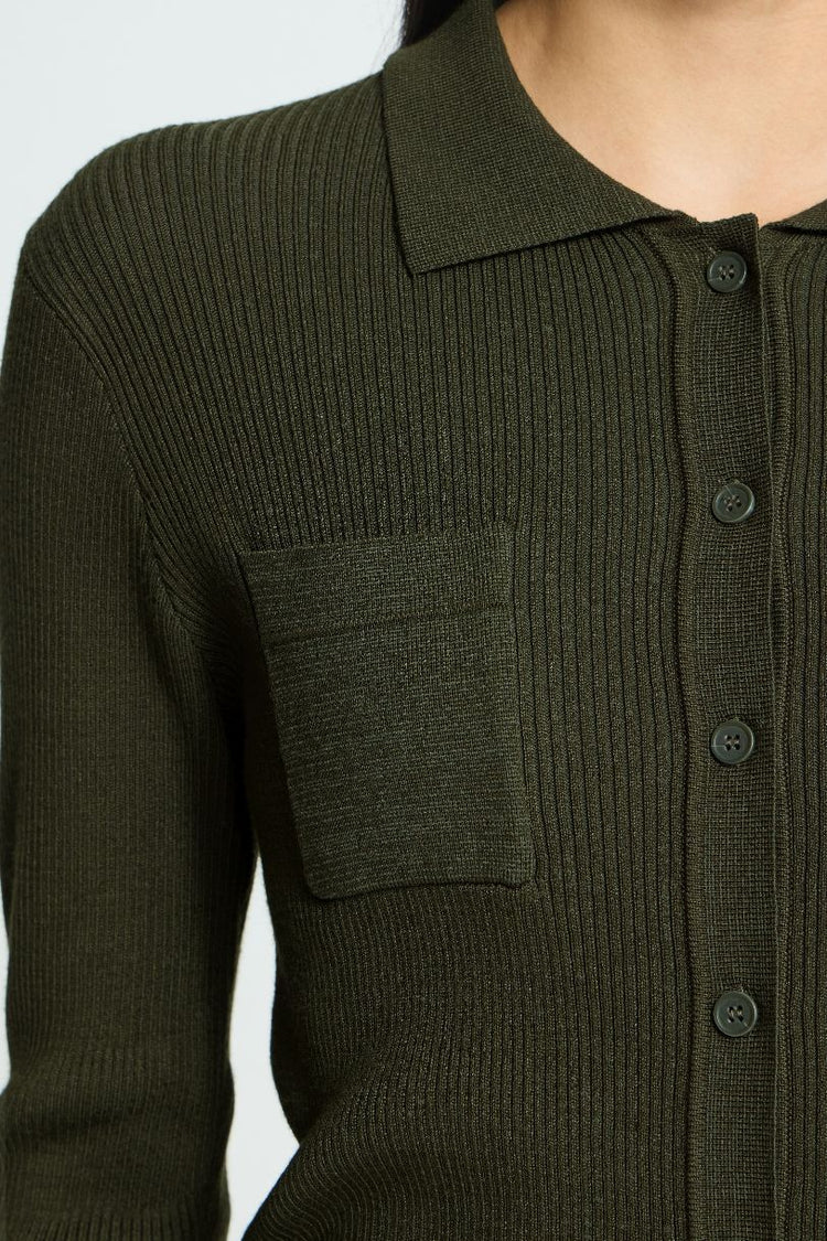ICHI CARDIGAN IHLULS RIB POLO